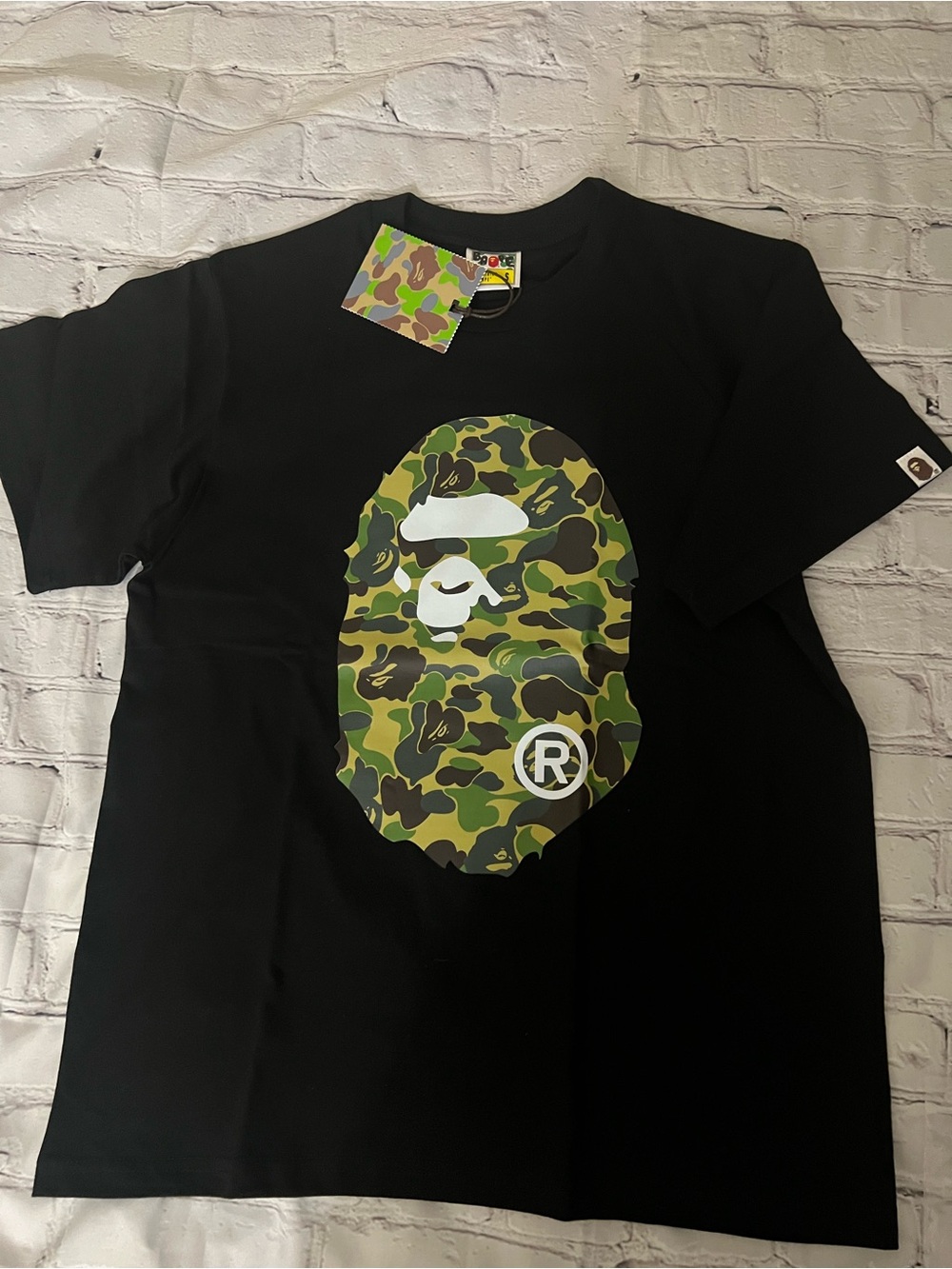 BAPE Shirt Green Camo Ape Head